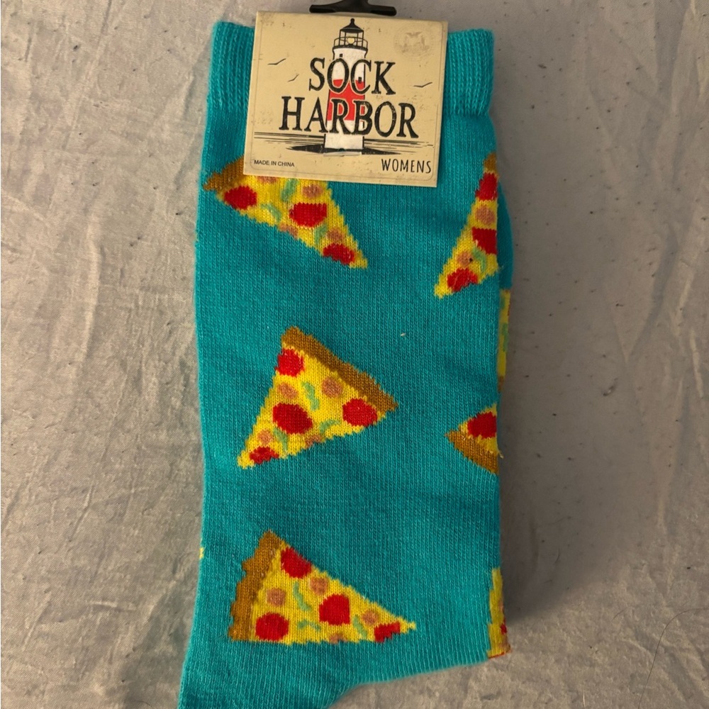 Blue Pizza Socks